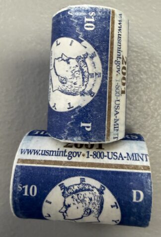 Auction-2001 P/D Kennedy Half Rolls.  One roll Each Uncirculated.  OGP