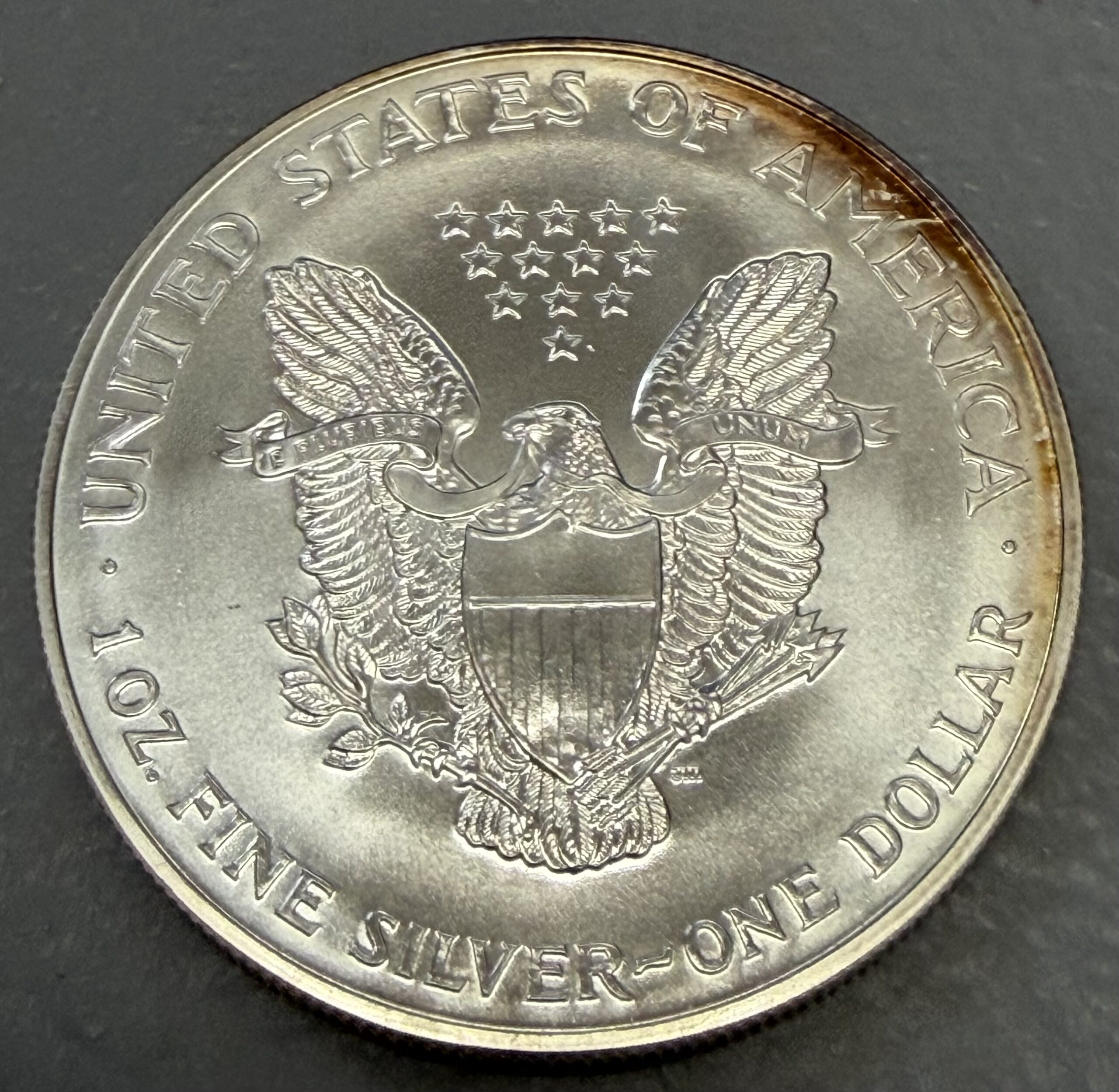 Auction-2000 Uncirculated Silver Eagle, Toned - Image 3