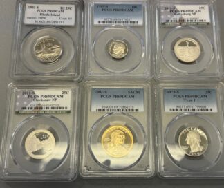 Auction-Group of Graded Coins: Dime/Quarters/Dollar (See Description)