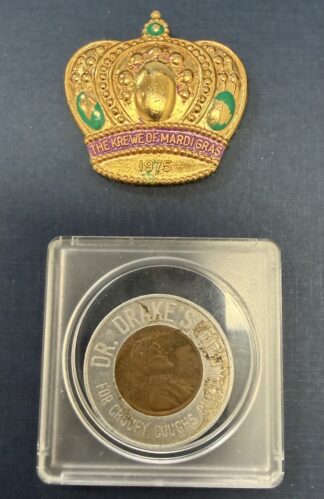 Auction: 1975 Mardi Gras and Dr. Drake's Cough Relief Advertising Tokens