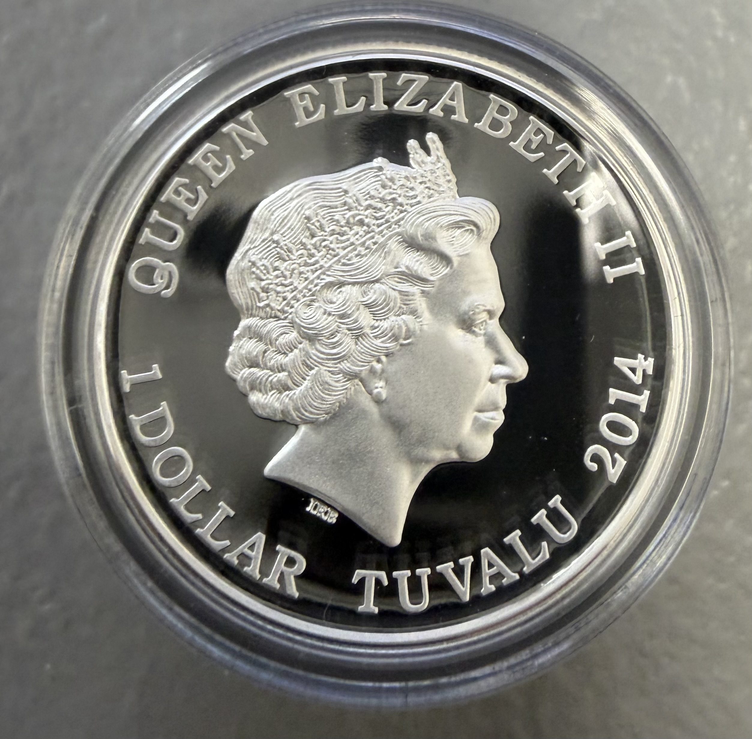 Auction-2014 Tuvalu Struck at Perth Mint One Ounce Silver Santa Clause Coin OGP/COA - Image 3