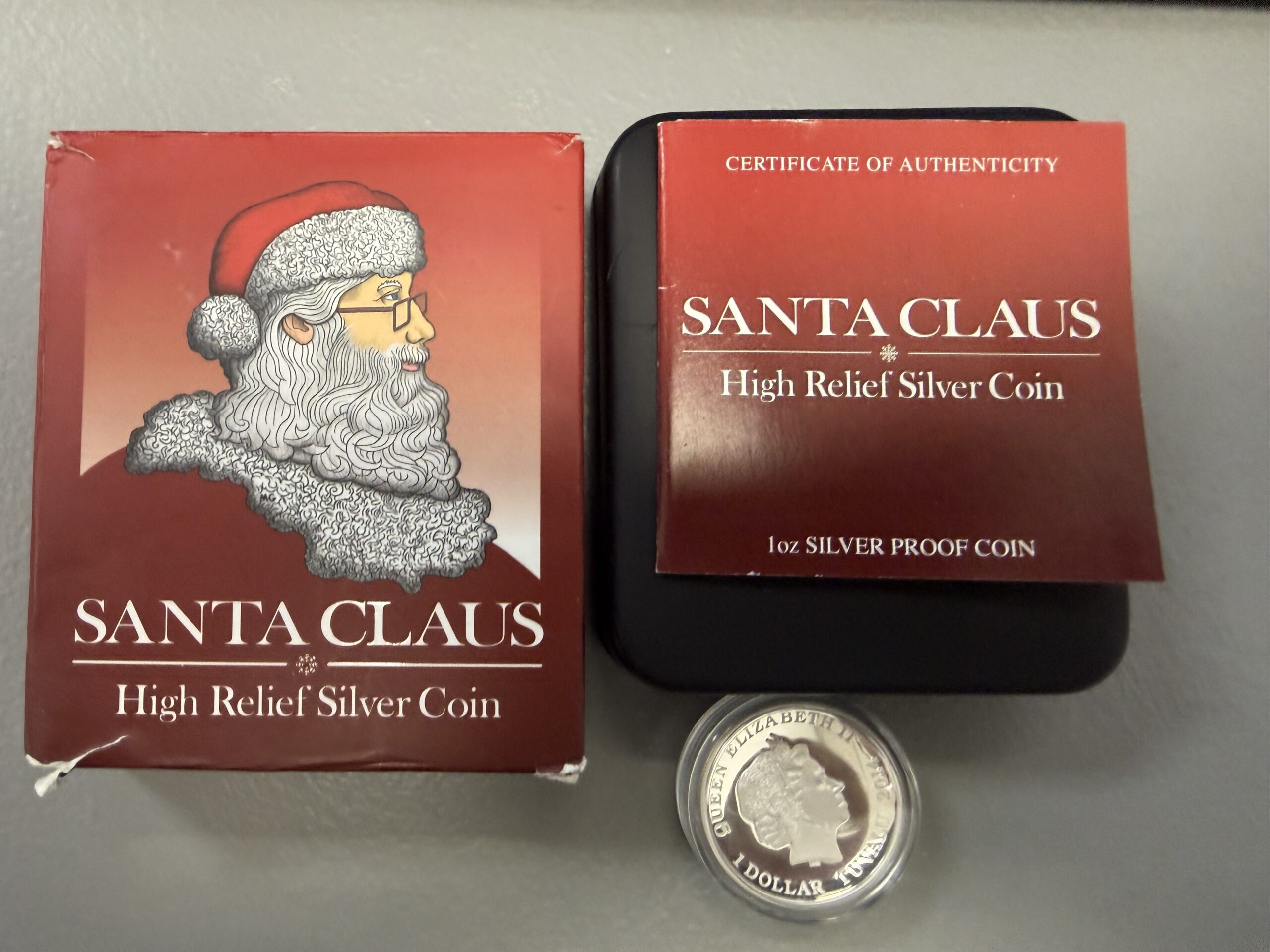Auction-2014 Tuvalu Struck at Perth Mint One Ounce Silver Santa Clause Coin OGP/COA - Image 4