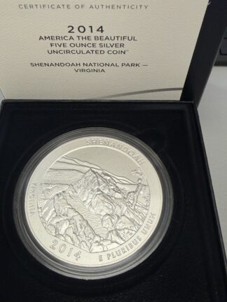 2014 Five (5) Ounce Silver ATB Shenandoah National Park Virginia OGP/COA