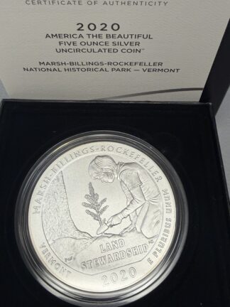 2020 Five (5) Ounce Silver ATB Marsh-Billings-Rockefeller Nat Historic Park Vermont OGP/COA