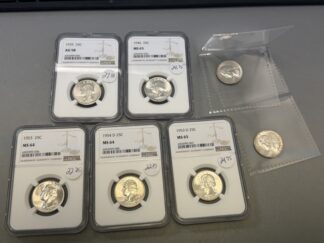 Auction- Group of Uncirculated Silver Washington Quarters: 5 Graded/2 Ungraded (See Description)