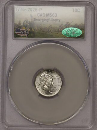 1776-2016 Emerging Liberty Dime CAC MS63