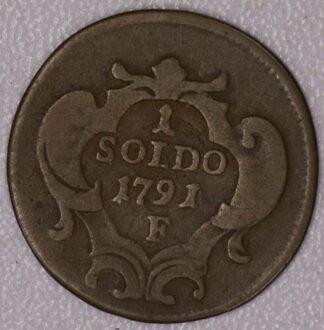 1791-F Italian State Gorizia One Soldo Copper Coin