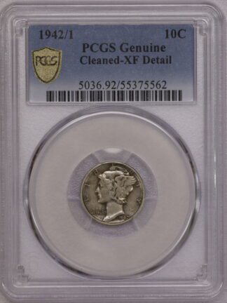 1942/1 Mercury Dime PCGS Cleaned-XF Detail