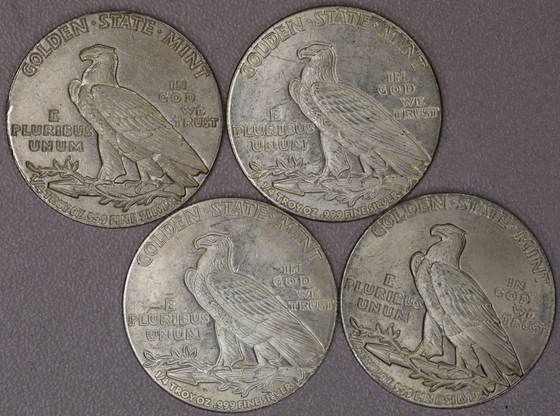 AUCTION- 4 Quarter Ounce .999 Silver Rounds - Image 2