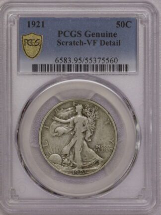 1921 Walking Liberty Half Dollar PCGS Scratch/VF Detail