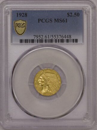 1928 Indian $2.50 Gold Quarter Eagle PCGS MS61