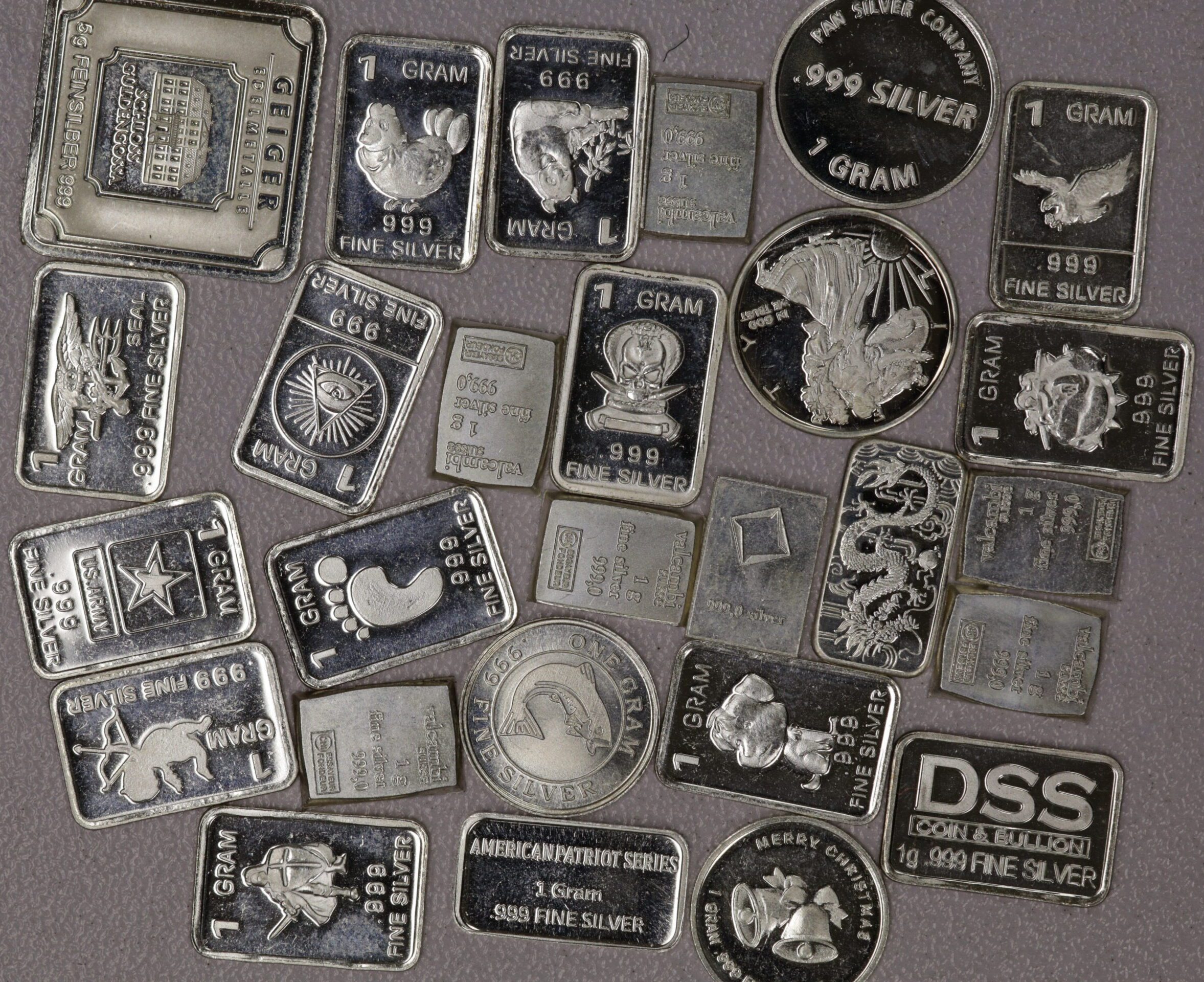 AUCTION- 32 Grams of .999 Silver Includes a 5 Gram Geiger Bar