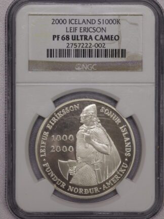 Auction-2000 Leif Ericson Silver Commemorative Dollar NGC PF68 UC
