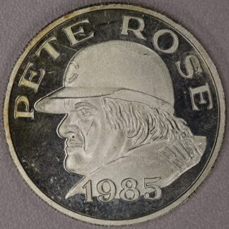 AUCTION- 1985 Pete Rose 4192 Major League Hit Leader Troy Oz .999 Silver