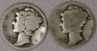 AUCTION- 1916 & 1916-S Mercury Dimes Circulated