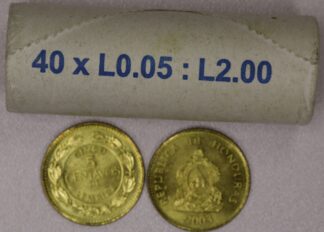 AUCTION- 2003 Honduras Original Bank Wrapped Roll of 40 Five Centavos Coins Plus Two Others
