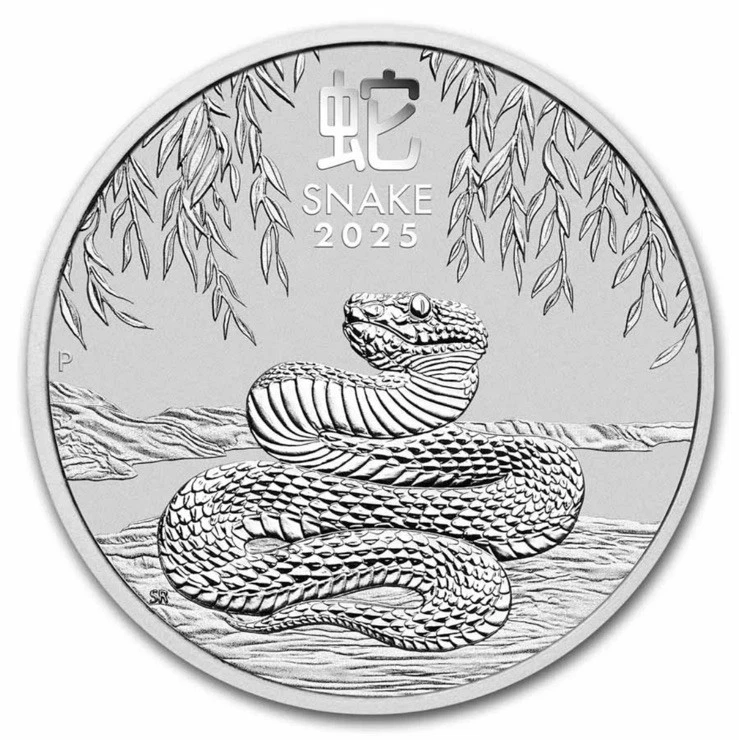 (1) 2025 P 1/2 Oz Silver Australian Lunar Series III Year of the Snake Coin